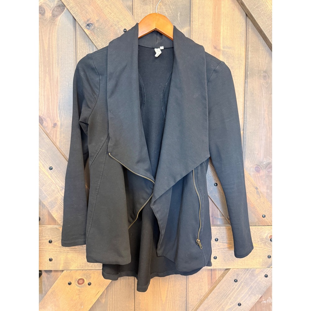 My Beloved Moto Jacket Women S Black Good Asymmetrical Zip Draped Collar CEJ1387